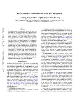 Visual-Semantic Transformer for Scene Text Recognition