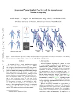 Hierarchical Neural Implicit Pose Network for Animation and Motion
  Retargeting