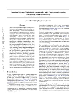 Gaussian Mixture Variational Autoencoder with Contrastive Learning for
  Multi-Label Classification
