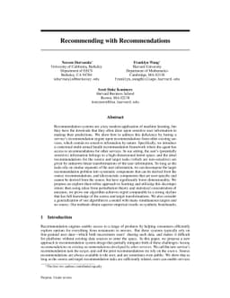 Recommending with Recommendations