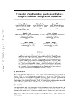 Evaluation of mathematical questioning strategies using data collected
  through weak supervision