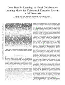Deep Transfer Learning: A Novel Collaborative Learning Model for
  Cyberattack Detection Systems in IoT Networks