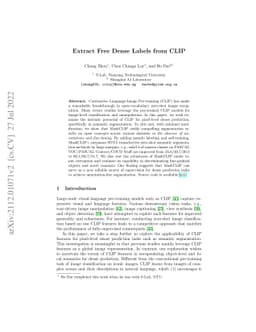 Extract Free Dense Labels from CLIP
