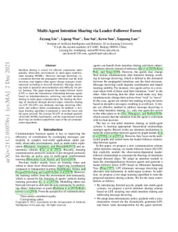 Multi-Agent Intention Sharing via Leader-Follower Forest