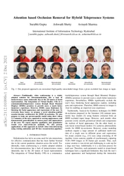 Attention based Occlusion Removal for Hybrid Telepresence Systems