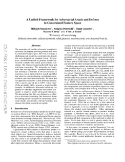 A Unified Framework for Adversarial Attack and Defense in Constrained
  Feature Space