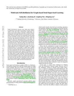 Multi-task Self-distillation for Graph-based Semi-Supervised Learning