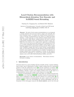 Local Citation Recommendation with Hierarchical-Attention Text Encoder
  and SciBERT-based Reranking