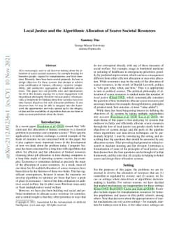 Local Justice and the Algorithmic Allocation of Societal Resources