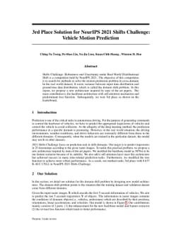 3rd Place Solution for NeurIPS 2021 Shifts Challenge: Vehicle Motion
  Prediction