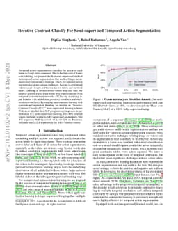 Iterative Contrast-Classify For Semi-supervised Temporal Action
  Segmentation