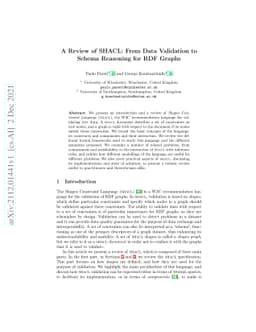 A Review of SHACL: From Data Validation to Schema Reasoning for RDF
  Graphs