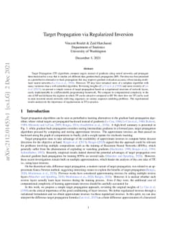Target Propagation via Regularized Inversion