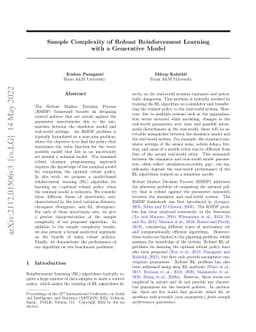 Sample Complexity of Robust Reinforcement Learning with a Generative
  Model