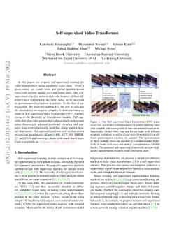 Self-supervised Video Transformer