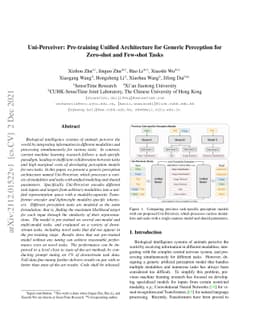 Uni-Perceiver: Pre-training Unified Architecture for Generic Perception
  for Zero-shot and Few-shot Tasks