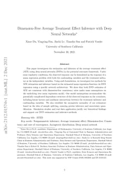 Dimension-Free Average Treatment Effect Inference with Deep Neural
  Networks