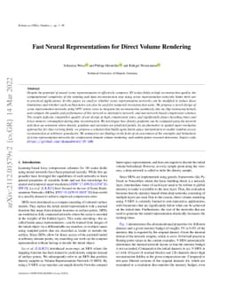 Fast Neural Representations for Direct Volume Rendering