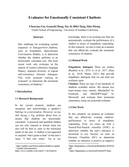 Evaluator for Emotionally Consistent Chatbots