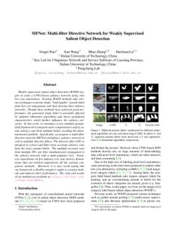 MFNet: Multi-filter Directive Network for Weakly Supervised Salient
  Object Detection