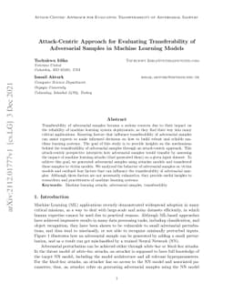 Attack-Centric Approach for Evaluating Transferability of Adversarial
  Samples in Machine Learning Models