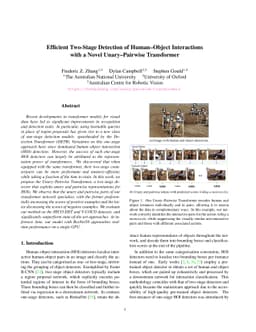 Efficient Two-Stage Detection of Human-Object Interactions with a Novel
  Unary-Pairwise Transformer