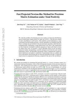 Fast Projected Newton-like Method for Precision Matrix Estimation under
  Total Positivity