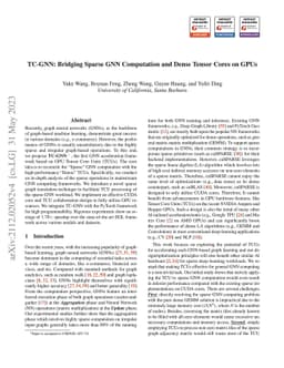 TC-GNN: Bridging Sparse GNN Computation and Dense Tensor Cores on GPUs