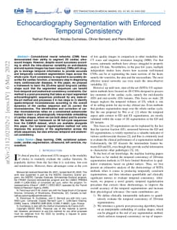 Echocardiography Segmentation with Enforced Temporal Consistency