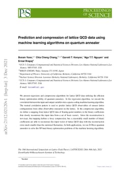Prediction and compression of lattice QCD data using machine learning
  algorithms on quantum annealer