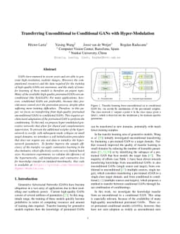 Transferring Unconditional to Conditional GANs with Hyper-Modulation