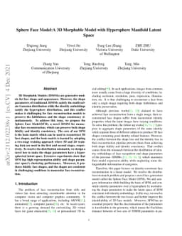 Sphere Face Model:A 3D Morphable Model with Hypersphere Manifold Latent
  Space