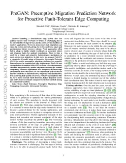 PreGAN: Preemptive Migration Prediction Network for Proactive
  Fault-Tolerant Edge Computing