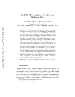 MoFaNeRF: Morphable Facial Neural Radiance Field