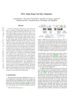 SITA: Single Image Test-time Adaptation