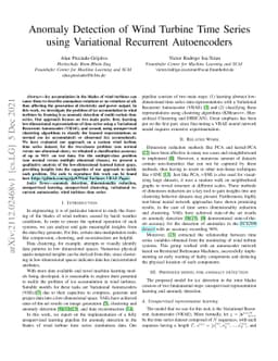 Anomaly Detection of Wind Turbine Time Series using Variational
  Recurrent Autoencoders