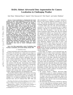 RADA: Robust Adversarial Data Augmentation for Camera Localization in
  Challenging Weather