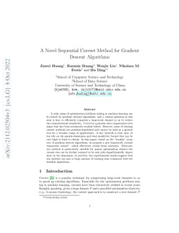 A Novel Sequential Coreset Method for Gradient Descent Algorithms