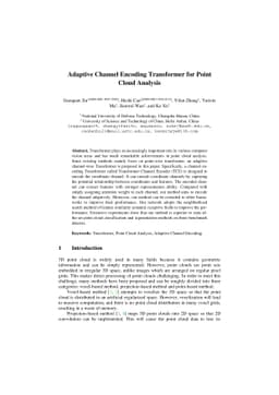 Adaptive Channel Encoding Transformer for Point Cloud Analysis