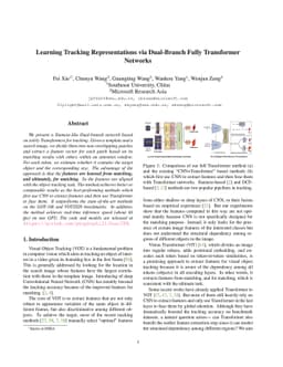 Learning Tracking Representations via Dual-Branch Fully Transformer
  Networks