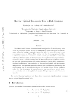 Bayesian Optimal Two-sample Tests in High-dimension