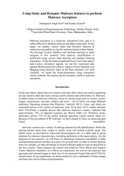 Using Static and Dynamic Malware features to perform Malware Ascription