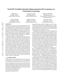 VarCLR: Variable Semantic Representation Pre-training via Contrastive
  Learning