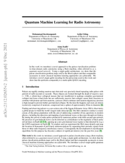 Quantum Machine Learning for Radio Astronomy