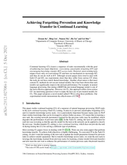 Achieving Forgetting Prevention and Knowledge Transfer in Continual
  Learning