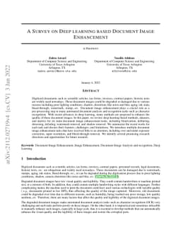 A Survey on Deep learning based Document Image Enhancement