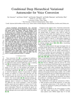 Conditional Deep Hierarchical Variational Autoencoder for Voice
  Conversion