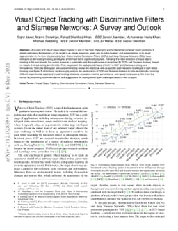 Visual Object Tracking with Discriminative Filters and Siamese Networks:
  A Survey and Outlook