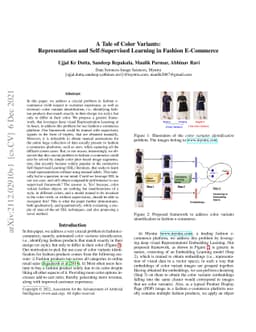 A Tale of Color Variants: Representation and Self-Supervised Learning in
  Fashion E-Commerce