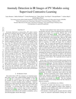 Anomaly Detection in IR Images of PV Modules using Supervised
  Contrastive Learning